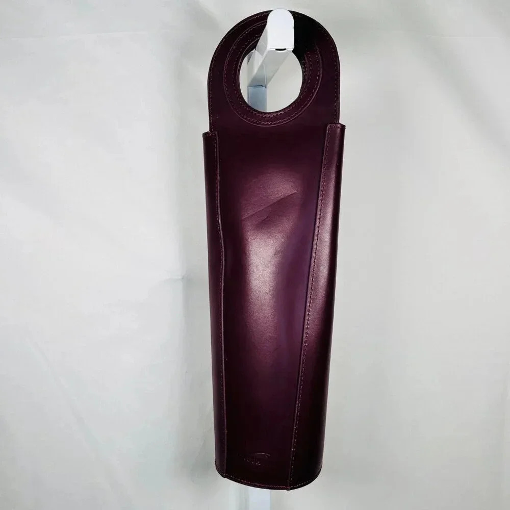 2/$30 OENOPHILIA Vino Tote Leather Burgundy Party Holiday